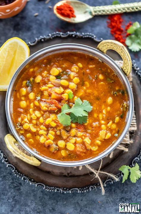 Chana Dal Recipe - Cook With Manali Chana Dal Recipes, Dal Recipes, Chana Dal, Vegetarian Meal Prep, Dal Recipe, Recipes Indian, Alkaline Foods, Cooking For One, Garam Masala