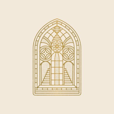 Stained Glass Tattoo, Church Branding, Symmetry Illustration, Christian Graphic Design, Easter 2024, Stained Glass Church, D Logo, Church Graphics, Church Logo