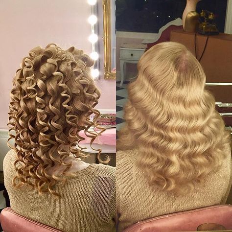 Retro Curls, Vintage Curls, Spiral Curls, Hollywood Waves, Blonde Curls, Tight Curls, Glam Hair, Pin Up Hair, Hair Maintenance