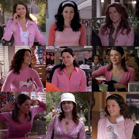 Lorelai Gilmore Outfits Pink, Lorelai Gilmore Pink Shirt, Rory Gilmore Pink Outfit, Lorelai Gilmore Pink, Lorelai Outfits, Lorelai Gilmore Aesthetic, Lorelai Gilmore Outfits, Lorelai Gilmore Style, Gilmore Outfits