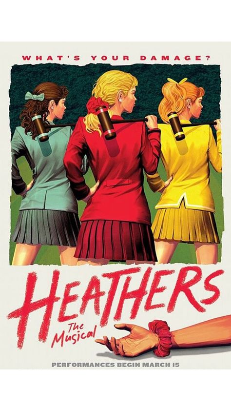 Musical Theatre Posters Aesthetic, Heathers The Musical Poster, Heathers Aesthetic Musical, Heathers Poster, Musical Theatre Posters, Heathers The Musical, Theatre Poster, Room Stuff, Musical Theatre