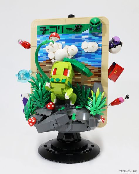 I'll play my Nest Ball to search out this Pokémon TCG card made of LEGO Pokémon Lego, Lego Pokemon, Master Ball, Lego Mocs, Lego News, Lego Models, Circle Logos, Building A Deck, Cool Lego