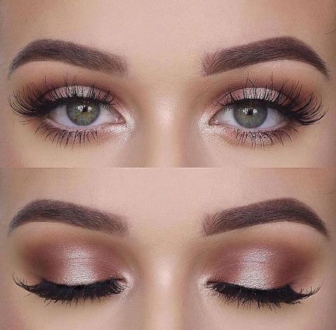 Rose Gold Eye Makeup, Amazing Wedding Makeup, Beautiful Wedding Makeup, Make Up Designs, Shimmer Eye Makeup, Wedding Hairstyles And Makeup, Makeup 2018, Gold Eye Makeup, Best Wedding Makeup