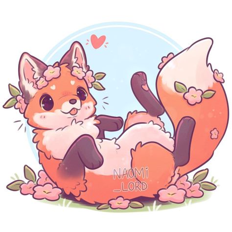 Naomi Lord Art, Naomi Lord, Cute Fox Drawing, Fox Drawing, Cute Kawaii Animals, Cute Animal Drawings Kawaii, Anime Animals, Fox Art, Kawaii Animals