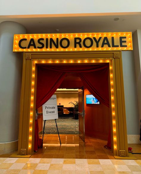 Step into the glamour! 🎲✨ Our illuminated Casino Royale entrance, complete with red curtains, welcomes you to a night of high stakes and elegance.

#casino #casinoroyale #casinoentrance #casinotheme #casinodecor #redcurtains #curtainentrance #illuminatedentrance #entrance #vegasnight #vegasdecor #vegastheme #gamenight #eventdecor #event #decor #customentrance #customdecor #custombuild #florida #orlando Casino Entrance, Vegas Night, Vegas Theme, Florida Orlando, Entrance Design, Red Curtains, Casino Royale, High Stakes, Casino Party