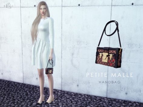 The Sims Resource: Petite Malle Bag by Starlord • Sims 4 Downloads Ts4 Accessories, Sims Accessories, Ralph Lauren Bag, Cat Print Dress, Louis Vuitton Petite Malle, Intimo Calvin Klein, Sims 4 Game Mods, Sims 4 Teen, The Sims 4 Download