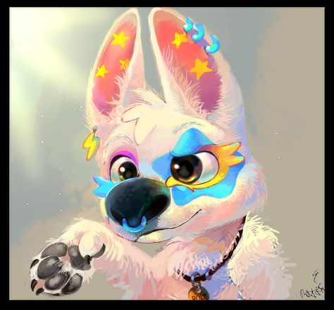 Fur Affinity GLAMROCK BOLT⚡ by Mr.Lucifer -- Fur Affinity [dot] net Bolt Dog, Bolt Disney, Dog Doctor, Canine Drawing, Animated Movies For Kids, Dot Net, Cat Skull, Disney Artwork, Disney Animals