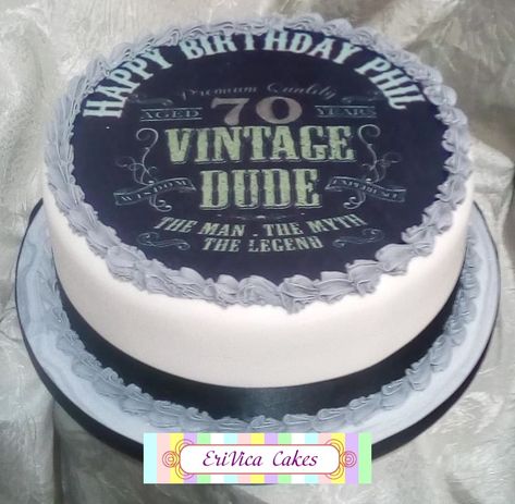 Vintage Dude Cake, 40th Birthday Cakes For Men, Halloween Customer, 94th Birthday, 70th Birthday Cake, 50 Birthday, Dad's Birthday, Birthday Vintage, 40th Birthday Cakes