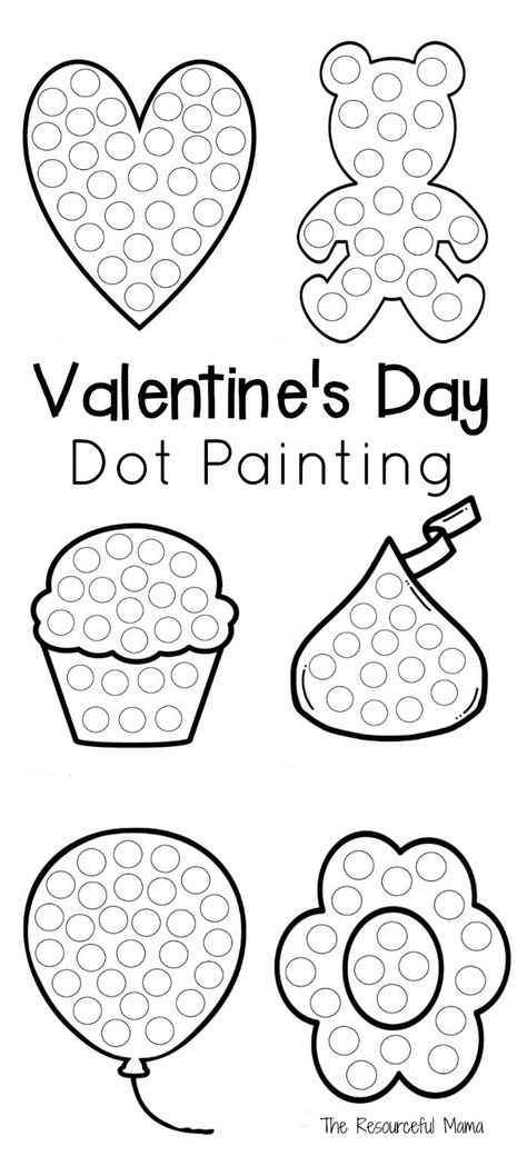 Valentine's Painting, Valentines Day Crafts For Preschoolers, February Crafts, Time Activity, Superbowl Appetizers, Dot Stickers, Quiet Time Activities, February Valentines, Preschool Valentines