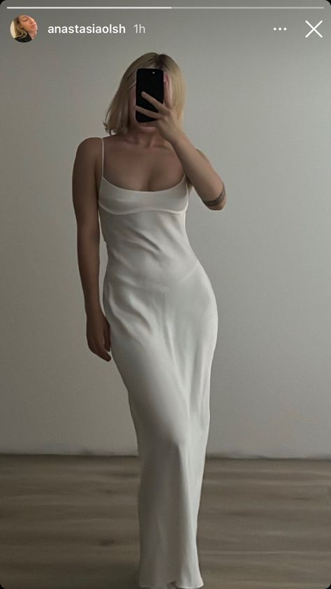 White Silk Dress Aesthetic, Silk Dress Aesthetic, Dress In Italy, Italy Packing, Black Color Hairstyles, Summer Slip Dress, Hairstyles Black Hair, Color Hairstyles, White Silk Dress