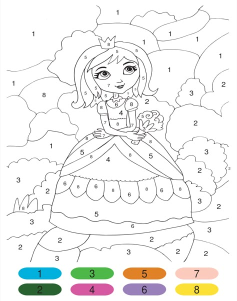 Color Worksheet, Math Coloring Worksheets, Color By Number Printable, Disney Princess Colors, Halloween Worksheets, Math Coloring, Princess Coloring Pages, Printable Numbers, Princess Coloring