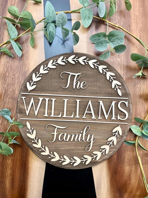 Wood Family Sign, Custom Family Signs, Wooden Family, Family Monogram, Monogram Signs, Name Wall Art, Great Wedding Gifts, Family Name Sign, Laser Ideas