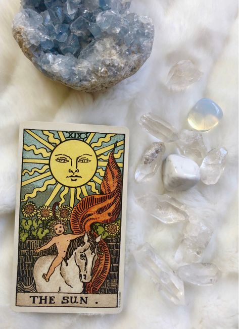 The Sun: Predictive Tarot Card Meanings — Lisa Boswell Tarot Photoshoot, Tarot Significado, Card Meanings, The Sun Tarot, Tarot Meanings, Les Nereides, Tarot Astrology, Baby Witch, Spiritual Crystals