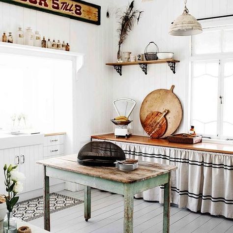 deconstructed homes // Sandy and Tim Palmer’s home via Country Style Magazine // via the Grit and Polish Country Style Magazine, Farmhouse Style Furniture, Homes To Love, Interior Color Schemes, Traditional Cabinets, Rustic Dining Room, Interior Colour, French Country Kitchen, Style Magazine