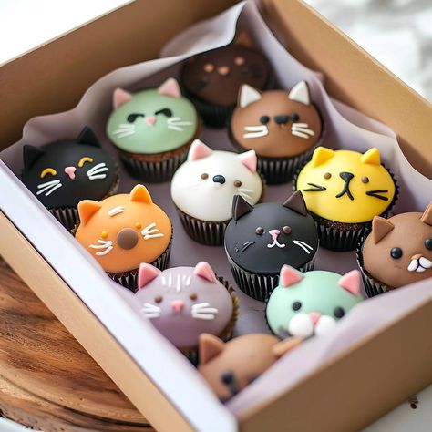 Eid Sweets, Cupcake Inspiration, Cat Cupcakes, Creative Cake Decorating, Animal Cakes, Themed Desserts, Crazy Cakes, Happy Foods, Cute Cupcakes