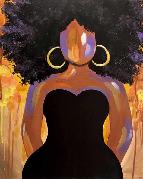 Pick A Painting For Your Next Private Paint Party | Muse Paintbar Muse Paintbar, Art Black Love, Natural Hair Art, Painting Woman, Woman Hat, Paint Nite, Painting Party, Black Art Painting, Black Artwork