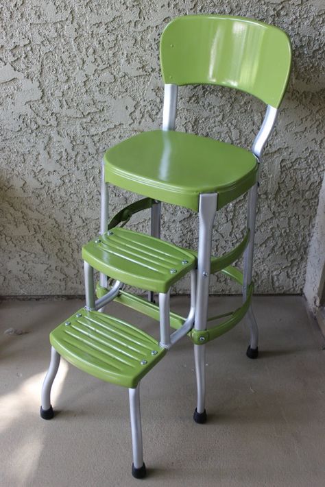 Metal Step Stool, Kitchen Carts, Retro Kitchens, Vintage Cart, Kitchen Step Stool, Step Stools, Vintage Kitchens, Vintage Bar Stools, Vintage Stool