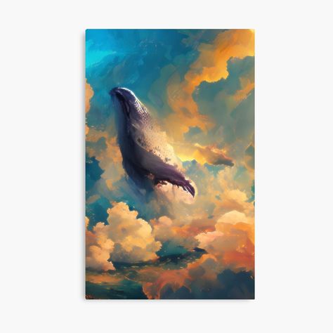 Whale In The Sky, Sky Whale, Sky Poster, Sky Design, Sky Art, Sky Clouds, Featured Art, Large Prints, Cotton Paper