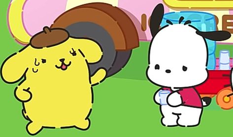 Pochacco And Pompompurin, Pompompurin Pochacco, My Gf, Safe Haven, Canon, Jade, Pom Pom, Hello Kitty, Best Friends