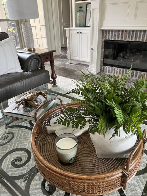 Do you need fast ideas to decorate your home for the summer months? These simple tips will have your home feeling light, bright, and ready for summer in no time at all! Home Feeling, White Ginger Jars, Summer Pillows, Coffee Table Styling, Summer Decorating Ideas, Southern Home, Light Bright, Outdoor Coffee Tables, Summer Decorating