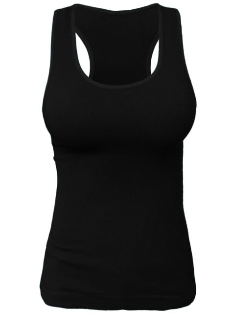 PRICES MAY VARY. Nylon/Spandex Pull On closure Hand Wash Only Compression Fitted Seamless Racerback Tank Top One Size - Runs Small - Not recommended for size L and up Approximately 22" Long - Measured shoulder to bottom Soft, ribbed fabric Hand wash cold. Do not bleach. Hang or line dry Super functional seamless tank top is perfect for gyms, exercising, rumba, yoga and everyday causal look. It can be worn alone or for layering. Tube Top Bra, Ribbed Racerback Tank Top, Strapless Tube Dress, Best Tank Tops, Racerback Top, Black Camisole, Tank Top Camisole, Comfortable Tops, Lingerie Shop