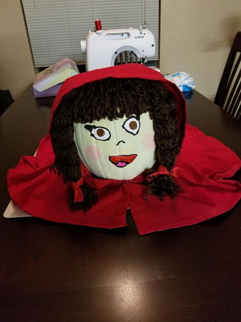 Storybook pumpkin for school. :) Little red riding hood. Little Red Riding Hood Pumpkin, Storybook Pumpkin, Book Pumpkin, Story Book Pumpkin, Carve Pumpkins, Pumpkin Decorating Contest, Classroom Idea, K Crafts, Kid Art