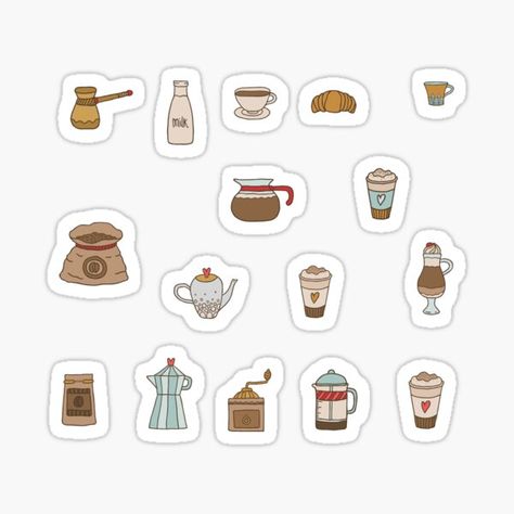 Espresso Beans, Coffee Illustration, Sticker Template, Cute Coffee, Vintage Printables, Cappuccino, Sticker Design, Espresso, Vinyl Decal Stickers