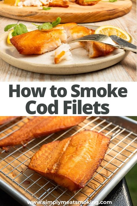 Try this amazing smoked cod recipe for a flavorful and healthy dinner. Cooked on a Traeger grill, this smoked cod fillets recipe is perfect for making fish cakes, chowder, or a tasty salad. It's an easy smoker recipe that will impress your family and friends. Enjoy the rich, smoky flavor of this simple and delicious cod dish. Tap to try the recipe How To Cook Cod, Cod Fillet Recipes, Smoked Fish Recipe, Fish Dip, Smoked Fish Dip, Smoked Cod, Cod Dishes, Grilled Cod, Cod Fillets