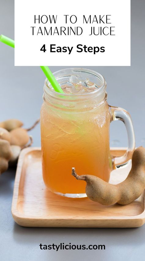 Tamarind Smoothie Recipe, How To Make Tamarind Juice, Tamarind Recipes Drinks, Tamarind Drink Recipe, Tamarind Juice Recipe, Tamarindo Drink Recipe, Tamarind Juice Benefits, Tamarind Balls, Juice For Constipation