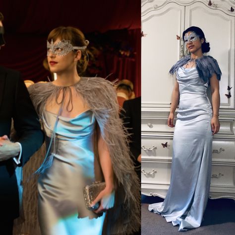 Replicating Fifty Shades of Grey Movie Fashion (The Masquerade Scene) | Le Blog: On Being a Modern Vintage Woman Modern Masquerade, Masquerade Holiday Party, Fifty Shades Of Grey Movie, Wedding In Spring, Opera Length Gloves, Silver Gown, Vintage Woman, Fifty Shades Darker, Movie Fashion