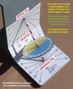 Solar Time, Math Models, Sun Dial, Sundials, Survival Life Hacks, Math Projects, Science Fair Projects, Science Experiments Kids, Earth Science