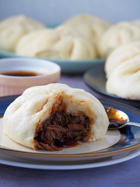 Siopao with asado filling is the ultimate Asian snack or appetizer. With soft, fluffy bread and sweet and savory flavors, these steamed buns are hearty and tasty! Siopao Asado Recipe, Siopao Recipe, Kawaling Pinoy, Steamed Pork Buns, Meat Bun, Pinoy Foods, Fluffy Bread, Midday Snack, Nice Food