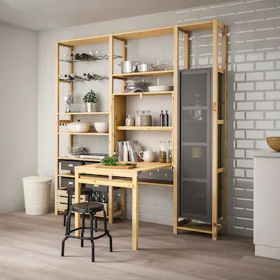 IVAR System - IKEA Ikea Ivar Shelves, Ivar Ikea, Unit Kitchen, Craft Tables With Storage, Wood Shelving Units, Ikea Ivar, Kitchen Refresh, Foldable Table, Scandi Design