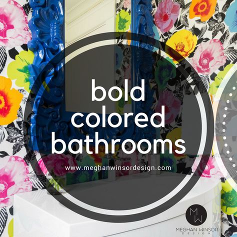 Check out my blog about how to use BOLD colors in bathrooms!!   www.meghanwinsordesign.com Ideas For Small Bathroom, Bathroom Colors, Paint Ideas, Great Places, Bold Colors, My Blog, How To Use, Bathrooms, Paint