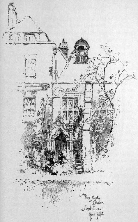 Illuminaries: Herbert Railton Herbert Railton, Pencil Drawings Ideas, Inns Of Court, A2 Poster, Architectural Sketch, Architecture Painting, Sketch Inspiration, Hand Sketch, Landscape Drawings