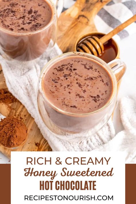 Fall Drinks Nonalcoholic, Honey Buttercream Frosting, Healthy Hot Chocolate Recipe, Sugar Free Hot Chocolate, Honey Buttercream, Drinks Christmas, Gluten Free Chocolate Recipes, Healthy Hot Chocolate, Gluten Free Desserts Healthy