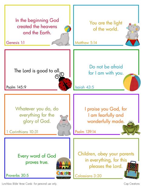 Free Printable Lunchbox Bible Verse Cards cute....could use these with the kids Verses For Kids, Bible Cards, Binder Ring, Memory Verses, Verse Cards, Bible Verses For Kids, In The Beginning God, Preschool Bible, Kids Bible