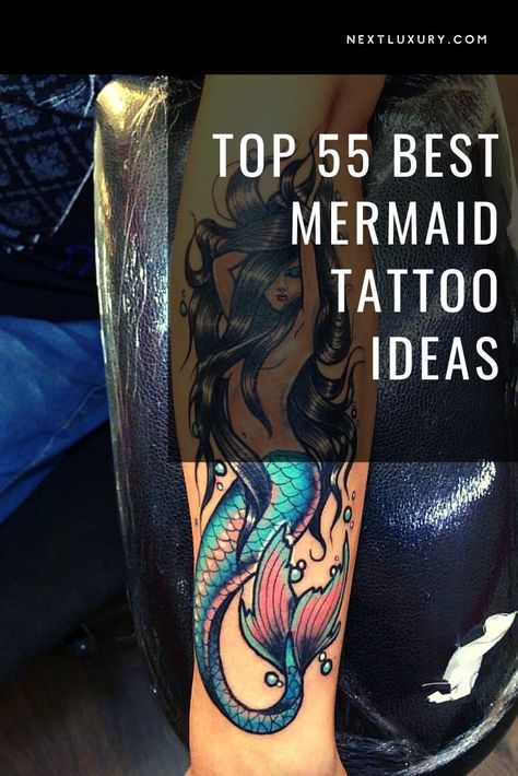 Beautiful Mermaid Tattoos For Women, Tatoos Mermaid Ideas, Mermaid In Water Tattoo, Mermaid Tatoos Woman, Mermaid Tattoos For Men, Cool Mermaid Tattoos, Beach Back Tattoo Women, Two Mermaids Tattoo, Diving Mermaid Tattoo