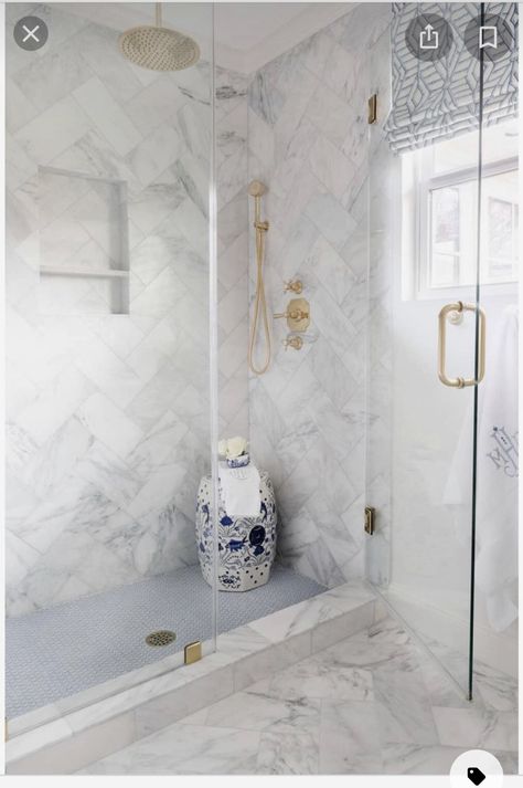 Calacatta Marble Bathroom, Makeover Kamar Mandi, Marble Bathroom Floor, Bathroom Marble, White Marble Bathrooms, Marble Tile Bathroom, Look Wallpaper, Timeless Bathroom, Master Bath Remodel