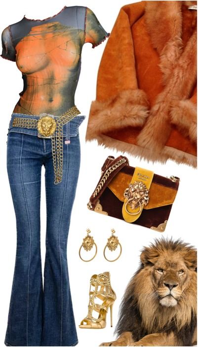 fire lion Outfit | ShopLook Fire Sign Outfits, Fire Lady Style Outfits, Leo Autumn Outfit, Leo Inspired Outfit, Leo Outfits Aesthetic, Statement Piece Outfit, Soft Pastel Outfits, Beetlejuice Outfits, Sporty Style Outfits