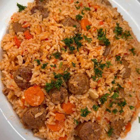 One Pot Sausage & Rice Recipe Italian Sausage And Rice, One Pot Sausage, Pork Milanese, Sausage And Rice, Sausage Rice, A Lot Of Food, One Pot Meal, One Pot Dinner, Peppers Recipes