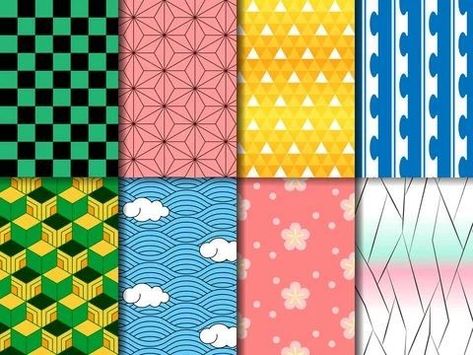 Demon Slayer Pattern Wallpaper, Demon Slayer Pattern, Evoluzioni Eevee, Tokio Revengers, Idee Cosplay, Anime Crafts, Japanese Patterns, Anime Artwork Wallpaper, Anime Stickers