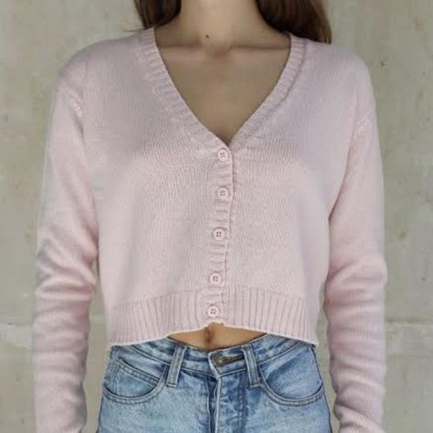 Brandy Melville Billie Sweater, Light Pink Cardigan, Pink Cardigan, Basic Outfits, Brandy Melville, Brandy, Light Pink, My Style, Pink