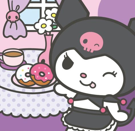 Kuromi Group Matching Pfp, Sanrio Characters Kuromi, Kuromi And Cinnamoroll, Cute Sanrio Characters, Kuromi Character, Character Sitting, Kuromi Sanrio, Roblox Characters, Cute Sanrio