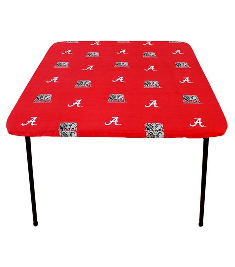 College Covers Brand fitted 33" x 33" sports team card table cover or tablecloth is made from 100% cotton duck fabric for a sturdy yet soft feel These fitted tablecloths are perfect for any occasion Tailgating, picnics, BBQs, or any gathering, use these NCAA fitted table covers for easy cleanup afterwards The elastic corners secure a tight fit, so no more flimsy tablecloth blowing away in the wind, these are sure to stay on in even the stiffest breeze The card table fitted tablecloth measures 33 Alabama College, Tailgate Table, Fitted Table Cover, Fitted Tablecloths, Duck Fabric, Card Table, Alabama Crimson, Kitchen Linens, Joanns Fabric And Crafts