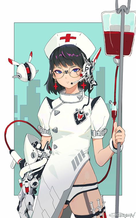 ArtStation - About nurses' works, GZQ seven Nurse Character, Astrud Gilberto, Alita Battle Angel Manga, Painting Practice, Character Design Girl, Arte Sketchbook, Computer Technology, Girls Characters, Your Smile