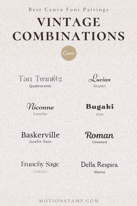 Stunning Vintage Canva Font Combinations free fonts handwriting, canva font combinations, writing fonts, #aestheticfonts, #fontcombinations, #handwritingfonts, #fontpairing, #freefont Canva Vintage Font, Vintage Fonts Canva, Vintage Canva Fonts, Canva Font Combinations Free, Canva Fonts Combinations, Canva Fonts Aesthetic, Canva Font Combinations, Instagram Font, Free Commercial Fonts