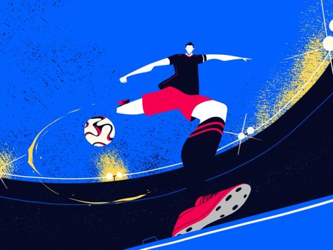 Football by BluBlu Studios on Dribbble Ssjg Goku, Animated Ads, Food Logo Design Inspiration, Animation Classes, Football Illustration, Fashion Poster Design, Illustrator Design Tutorial, Corporate Art, Iconic Moments