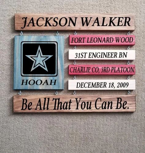 Army Graduation Gifts, Boot Camp Graduation Gifts, Army Graduation, Army Boot Camp, Army Basic Training, Army Crafts, Boot Camp Graduation, Army Family, Army Gifts