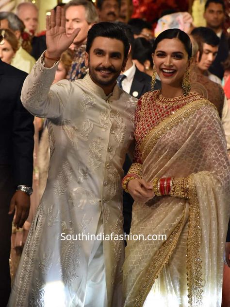 Deepika Padukone Saree, Deepika Padukone And Ranveer Singh, भारतीय दुल्हन संबंधी, Isha Ambani, Reception Sarees, Deepika Ranveer, Wedding Dresses Men Indian, Designer Sarees Wedding, Reception Outfit